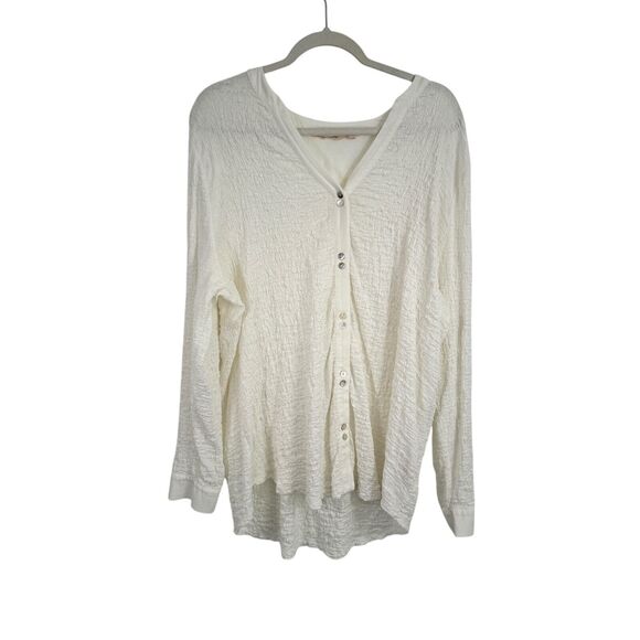 Soft Surroundings Long Sleeve Button Front Blouse Minimalist Boho Womens Size 1x - Picture 1 of 5